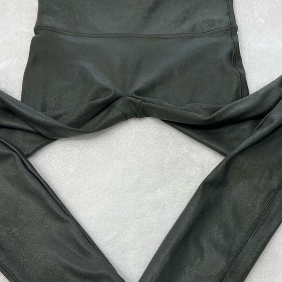 Olive Green Faux Leather Spanx Leggings - Picture 3 of 4